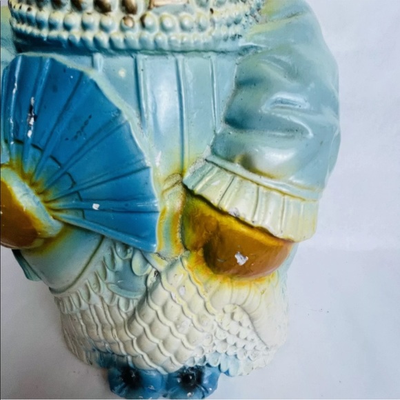 Vintage JUMBO Chalkware Elegant Bear & Penguin Piggy Bank Large 12.5” Tall - Picture 2 of 11